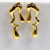 Gold Melted Earrings - Adorn-iq