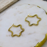 Gold Star Hoops - Adorn-iq