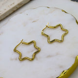Gold Star Hoops - Adorn-iq