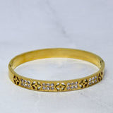Gold Zircon Clover Bracelet - Adorn-iq