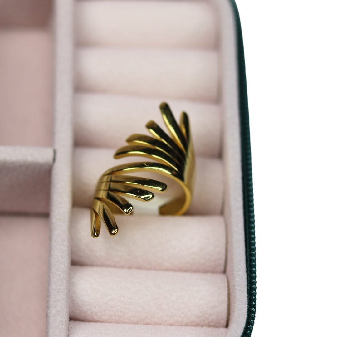 Golden Palm Wrap Ring
