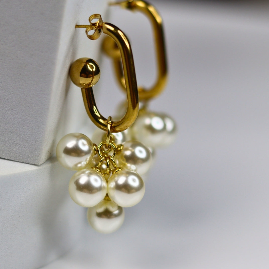 Grape Bunch Pearl Earrings - Adorn-iq