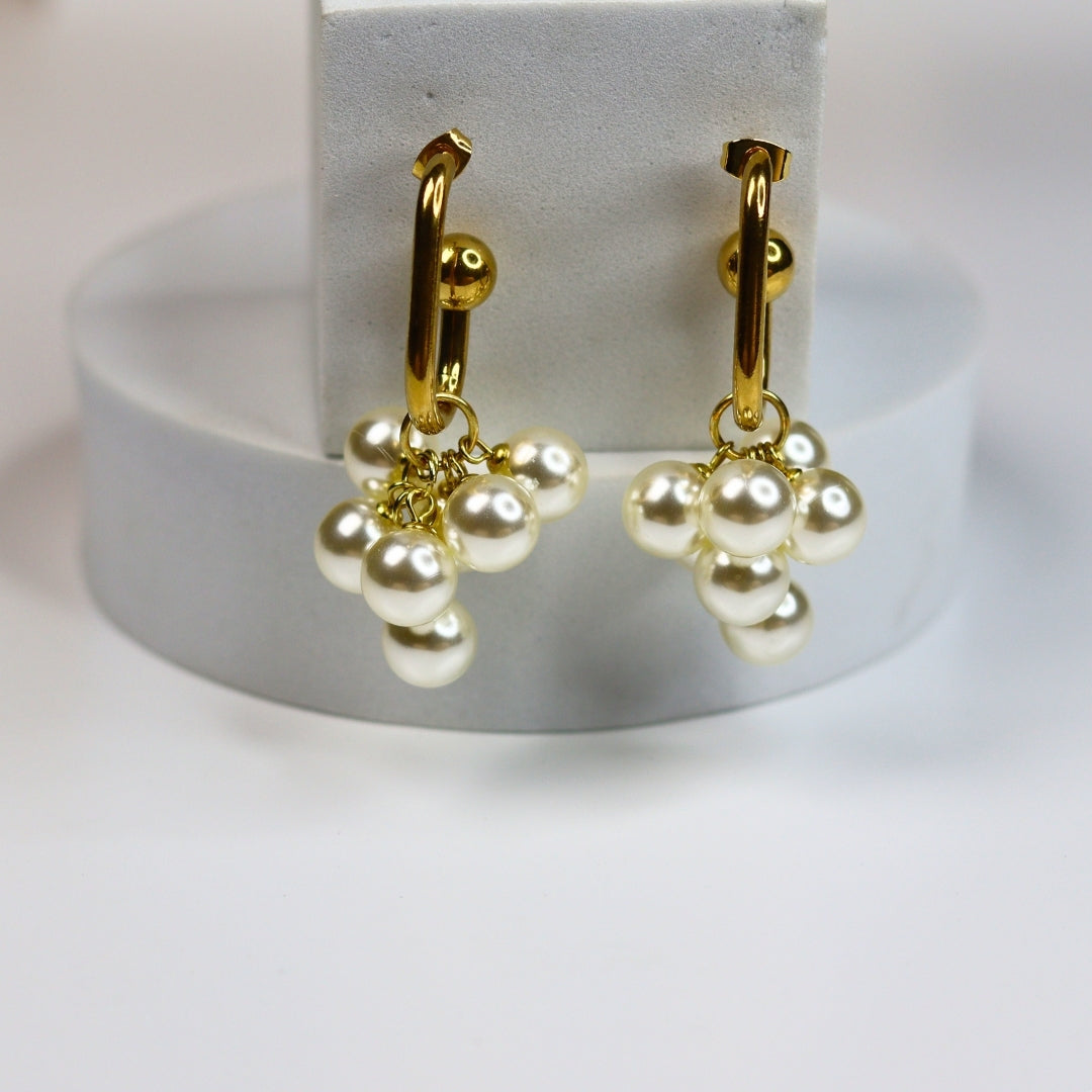 Grape Bunch Pearl Earrings - Adorn-iq