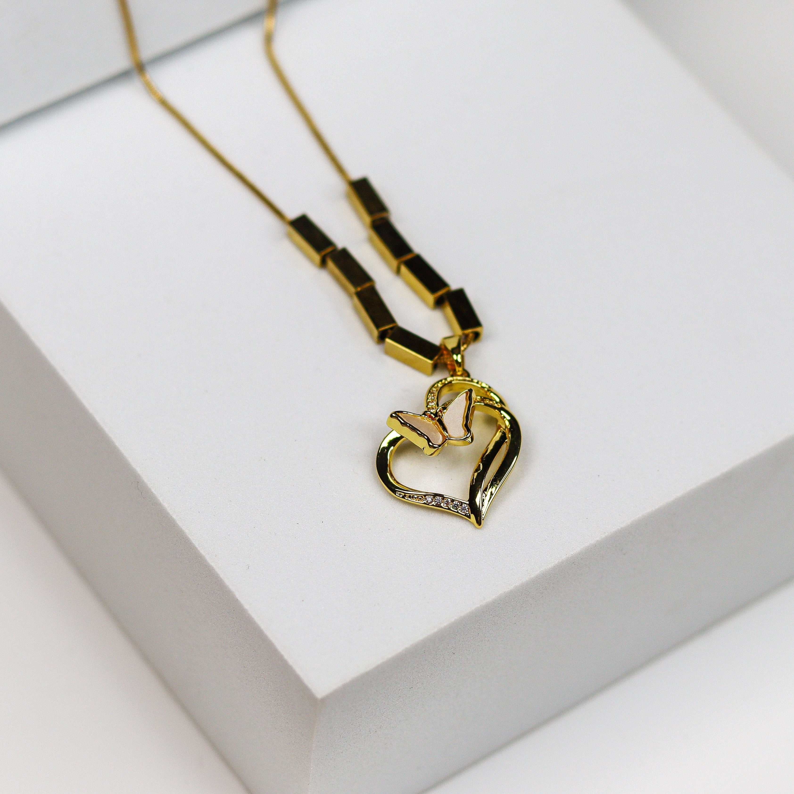 Butterfly Heart Necklace - Adorn-iq