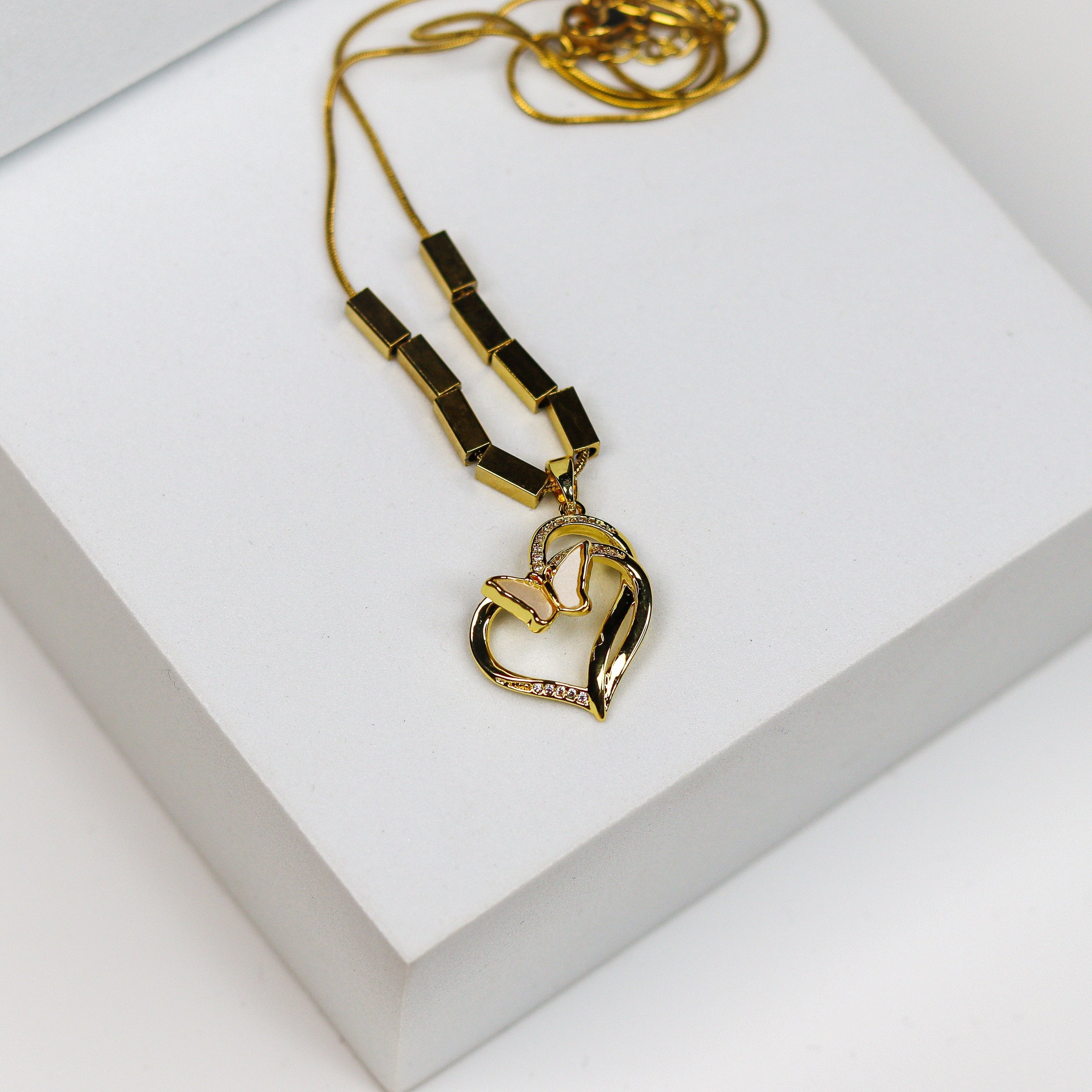 Butterfly Heart Necklace - Adorn-iq