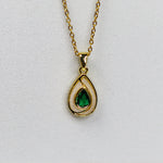 Minimal Emerald Stone Necklace - Adorn-iq