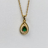 Minimal Emerald Stone Necklace - Adorn-iq