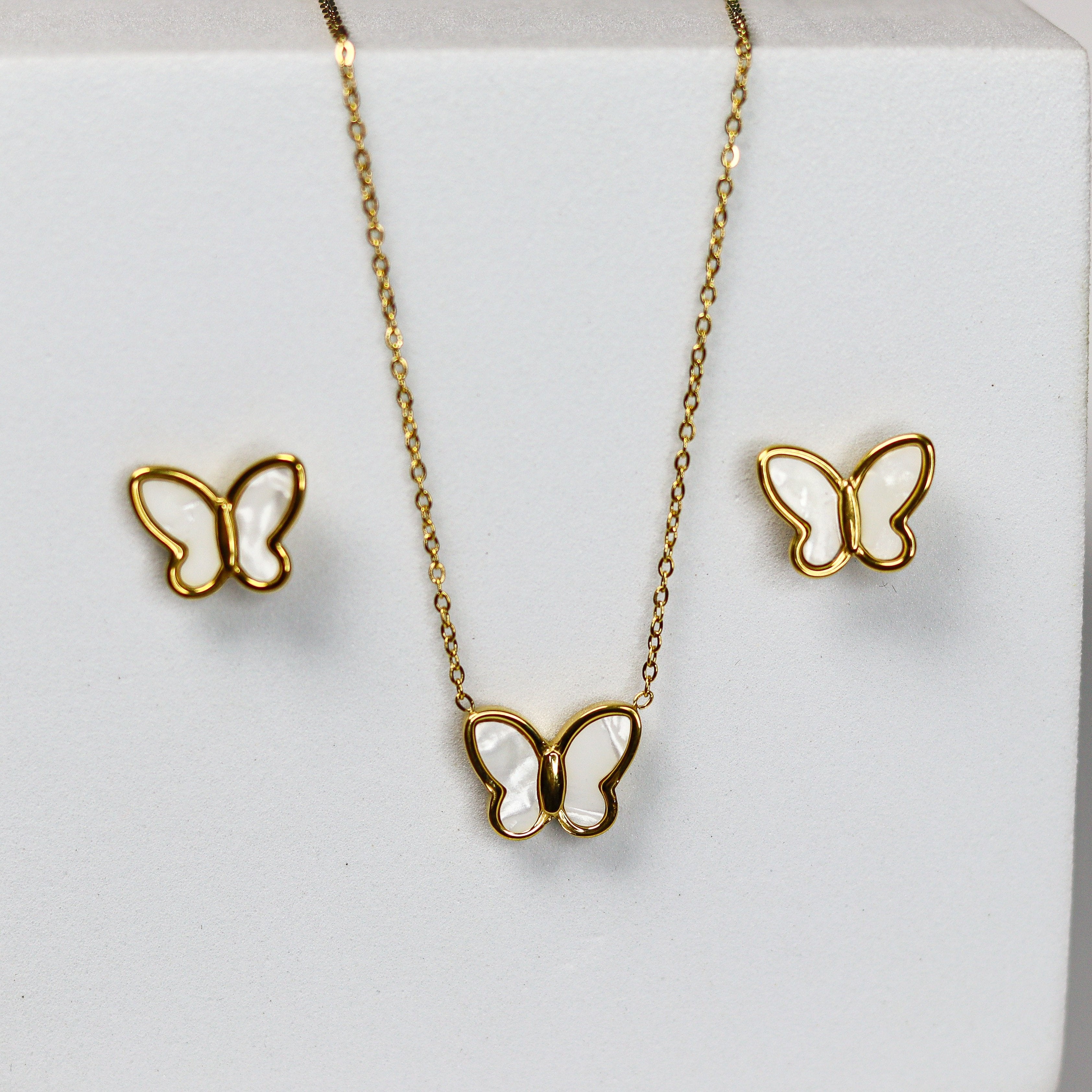 Mother Pearl Butterfly Combo Set - Adorn-iq