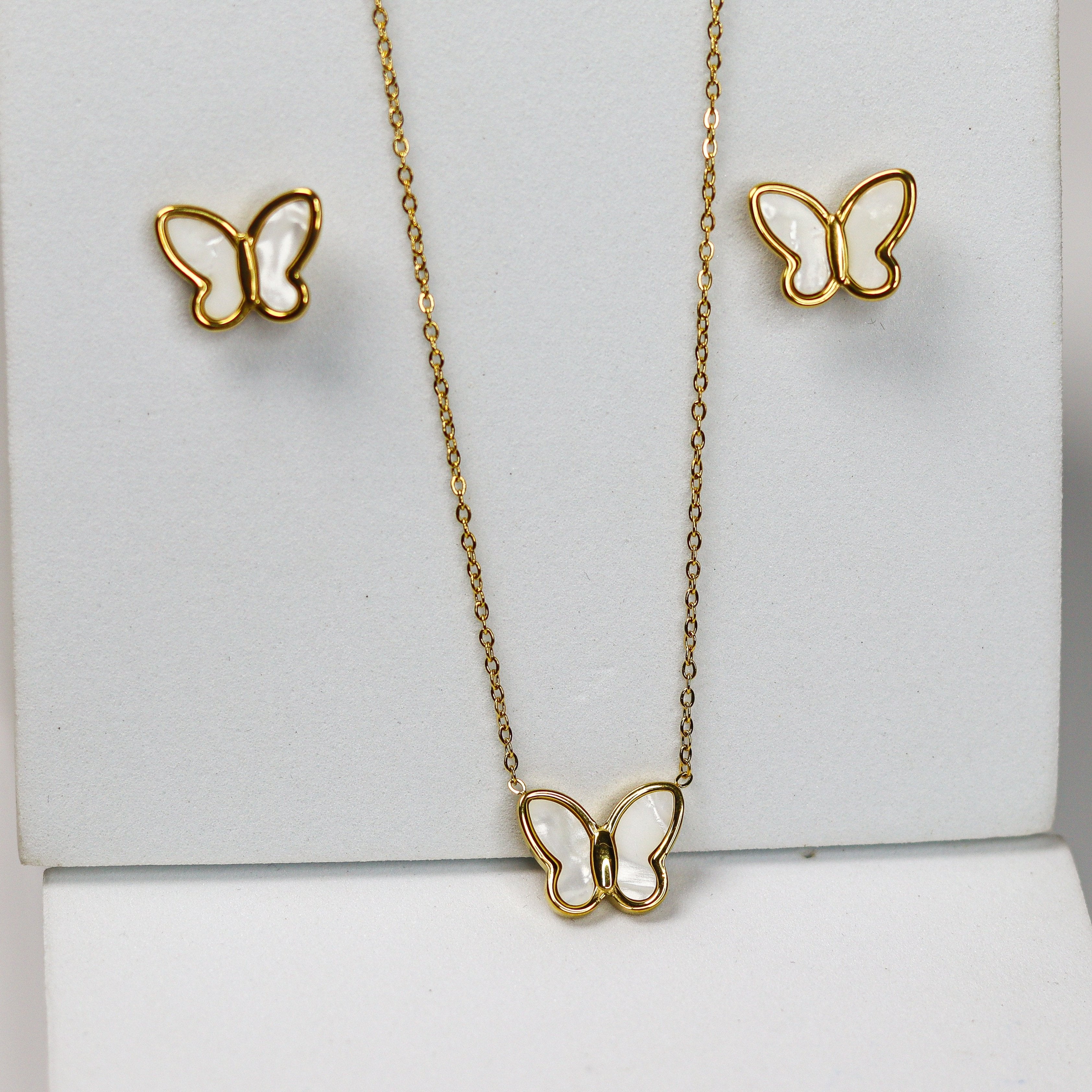 Mother Pearl Butterfly Combo Set - Adorn-iq