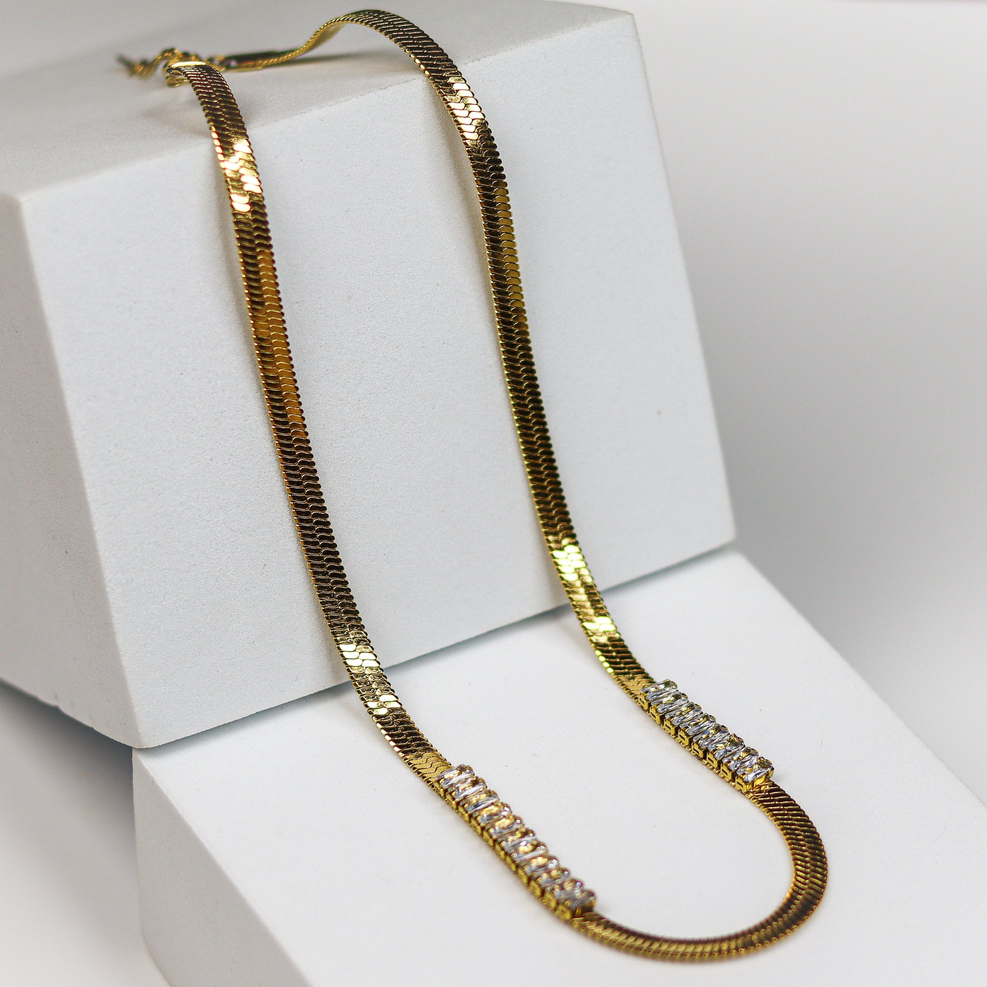 Tennis Snake Chain Necklace - Adorn-iq