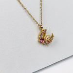 Floral Moon Necklace - Adorn-iq