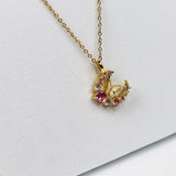 Floral Moon Necklace - Adorn-iq