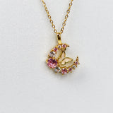Floral Moon Necklace - Adorn-iq