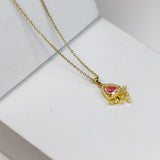 Pink Solitaire Necklace - Adorn-iq