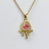 Pink Solitaire Necklace - Adorn-iq