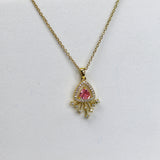 Pink Solitaire Necklace - Adorn-iq