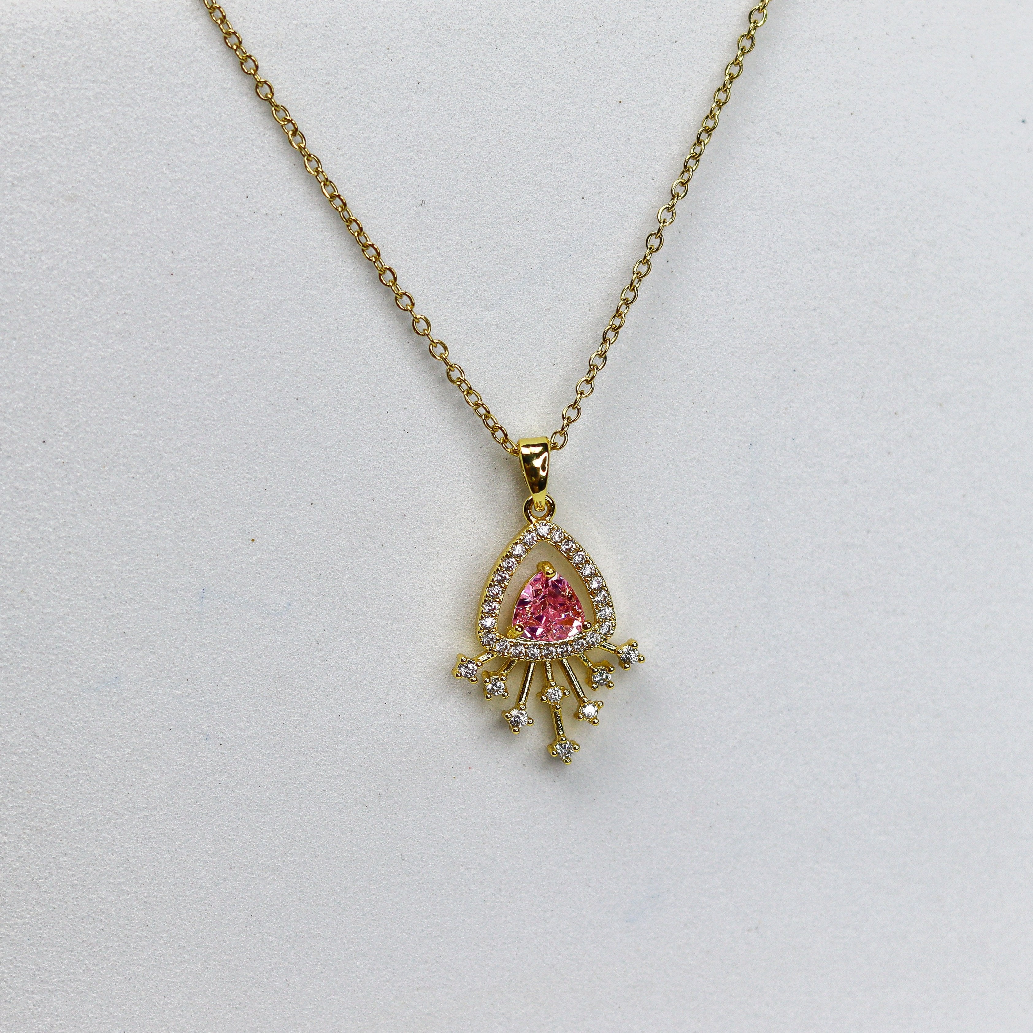 Pink Solitaire Necklace - Adorn-iq