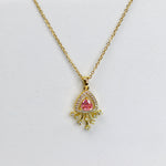 Pink Solitaire Necklace - Adorn-iq
