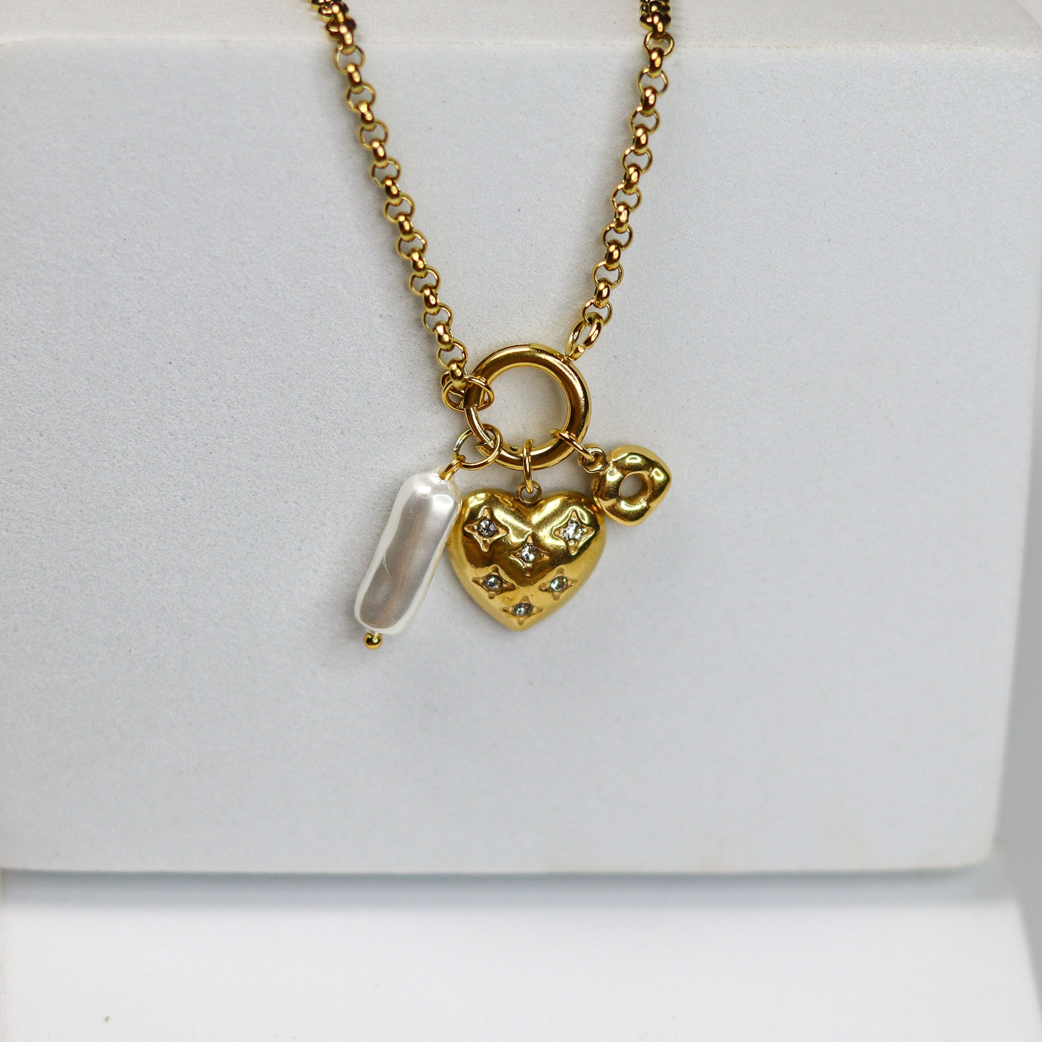 Starry Heart Charm Necklace - Adorn-iq