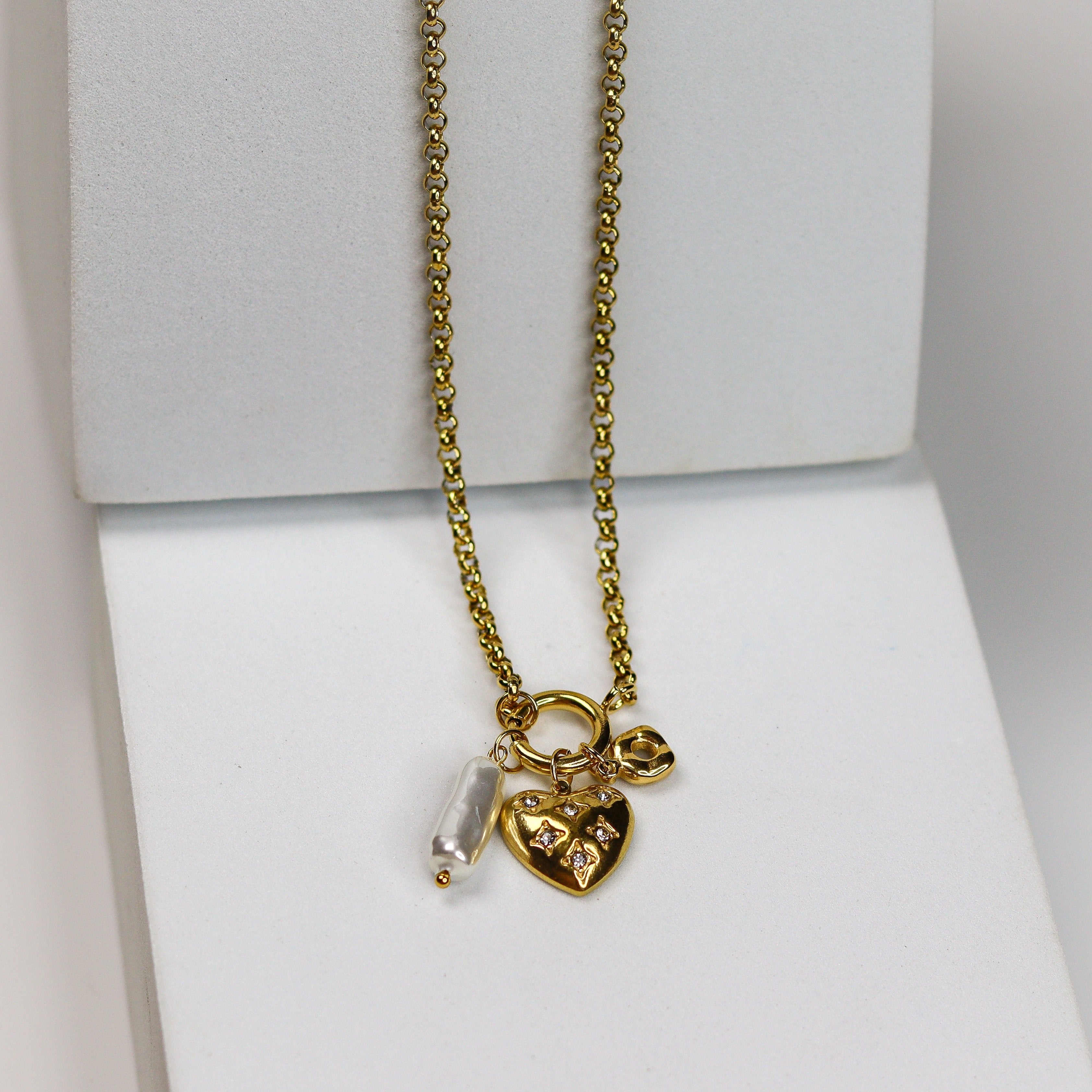 Starry Heart Charm Necklace - Adorn-iq