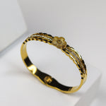 Golden Bloom Bangle Bracelet - Adorn-iq
