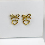 Hallo Heart Bow Earrings