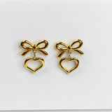 Hallo Heart Bow Earrings