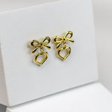 Hallo Heart Bow Earrings
