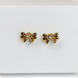 Center Stoned Bow Earrings