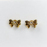 Center Stoned Bow Earrings