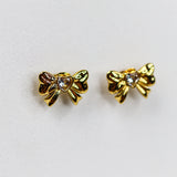 Center Stoned Bow Earrings