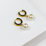 Golden Pearl Drop Earrings