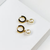 Golden Pearl Drop Earrings