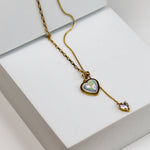 Holographic Heart Pearl Necklace - Adorn-iq