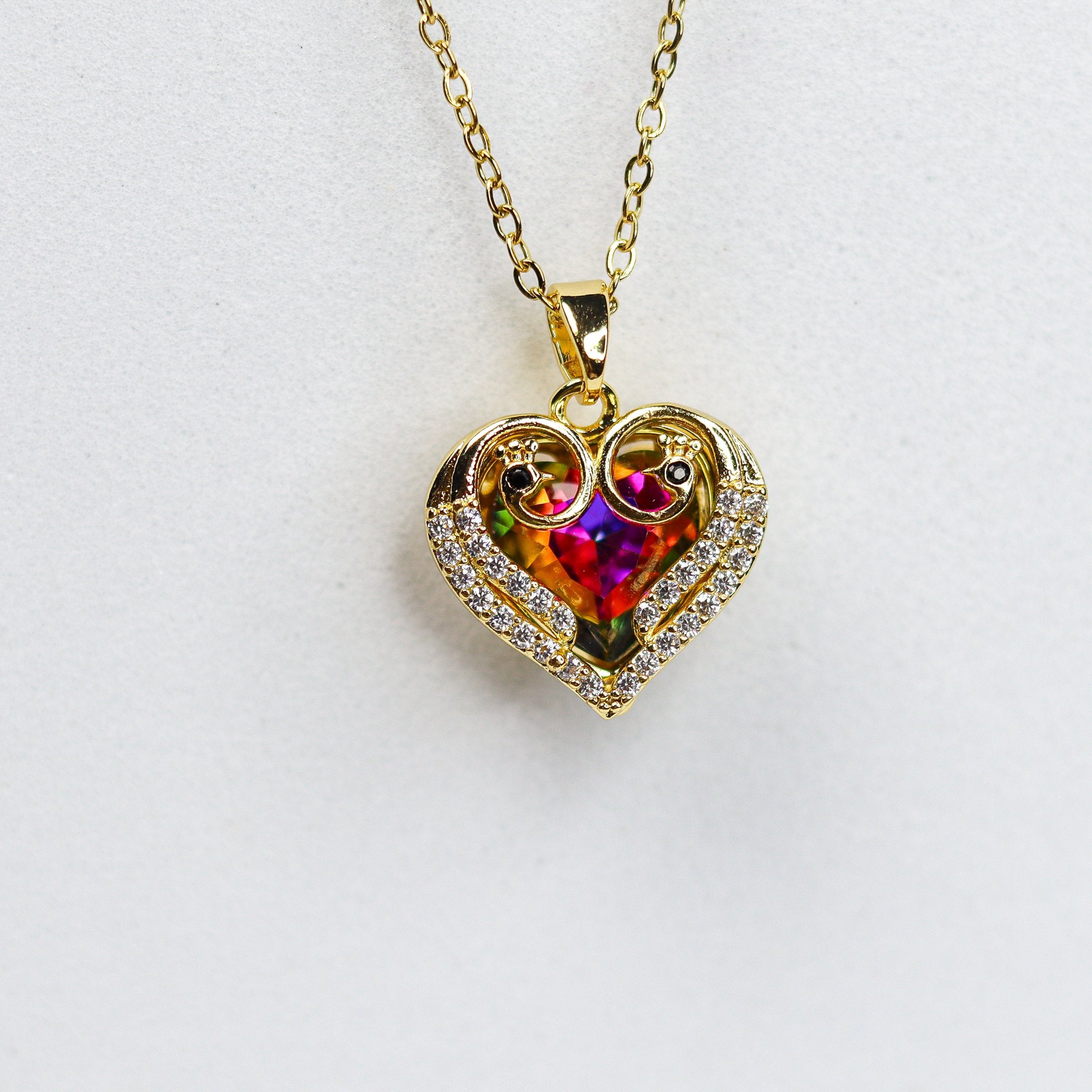 Peacock Heart Necklace - Adorn-iq