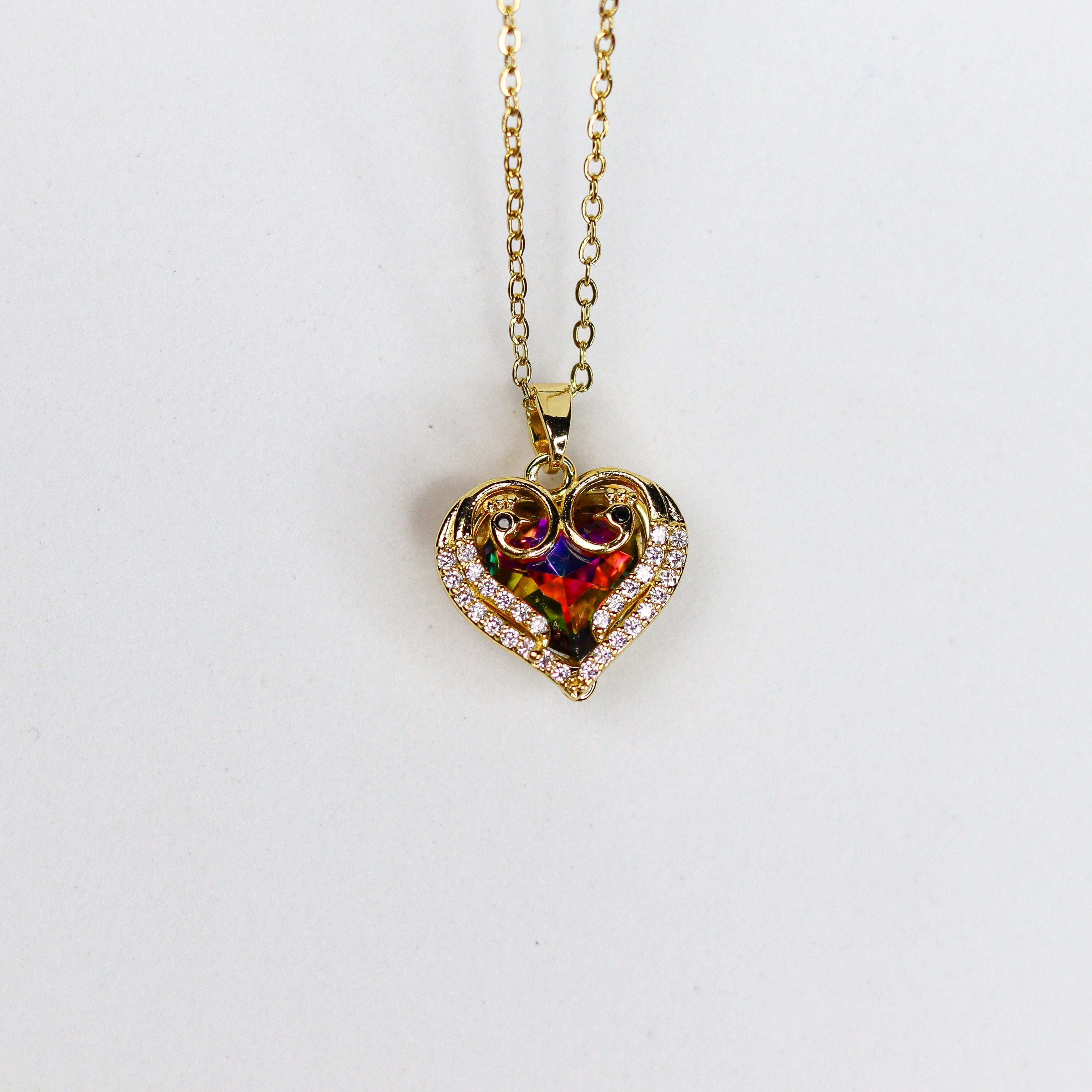 Peacock Heart Necklace - Adorn-iq