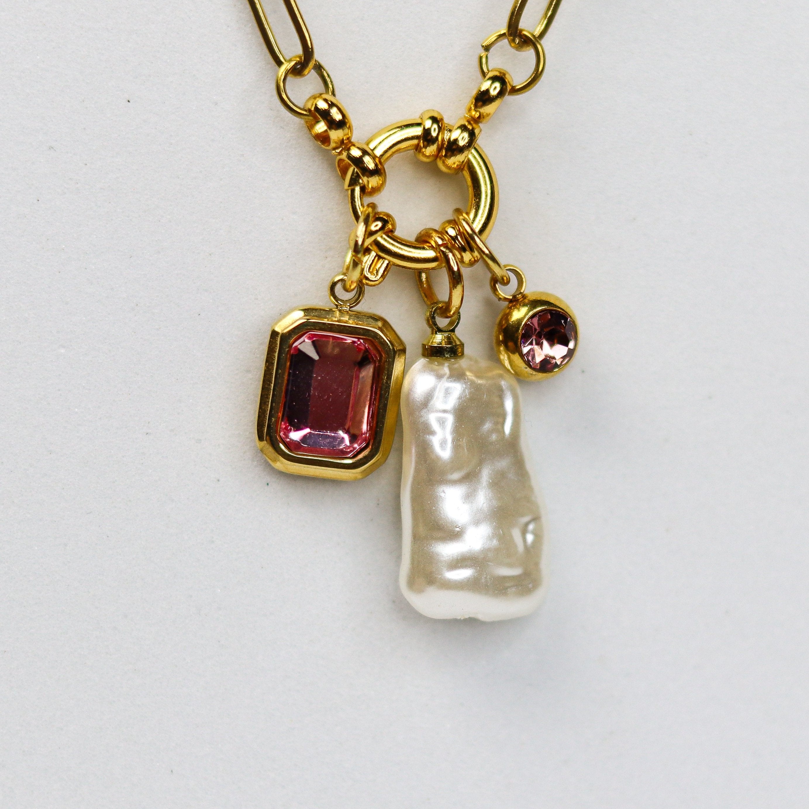 Blush Pearl Charm Necklace - Adorn-iq