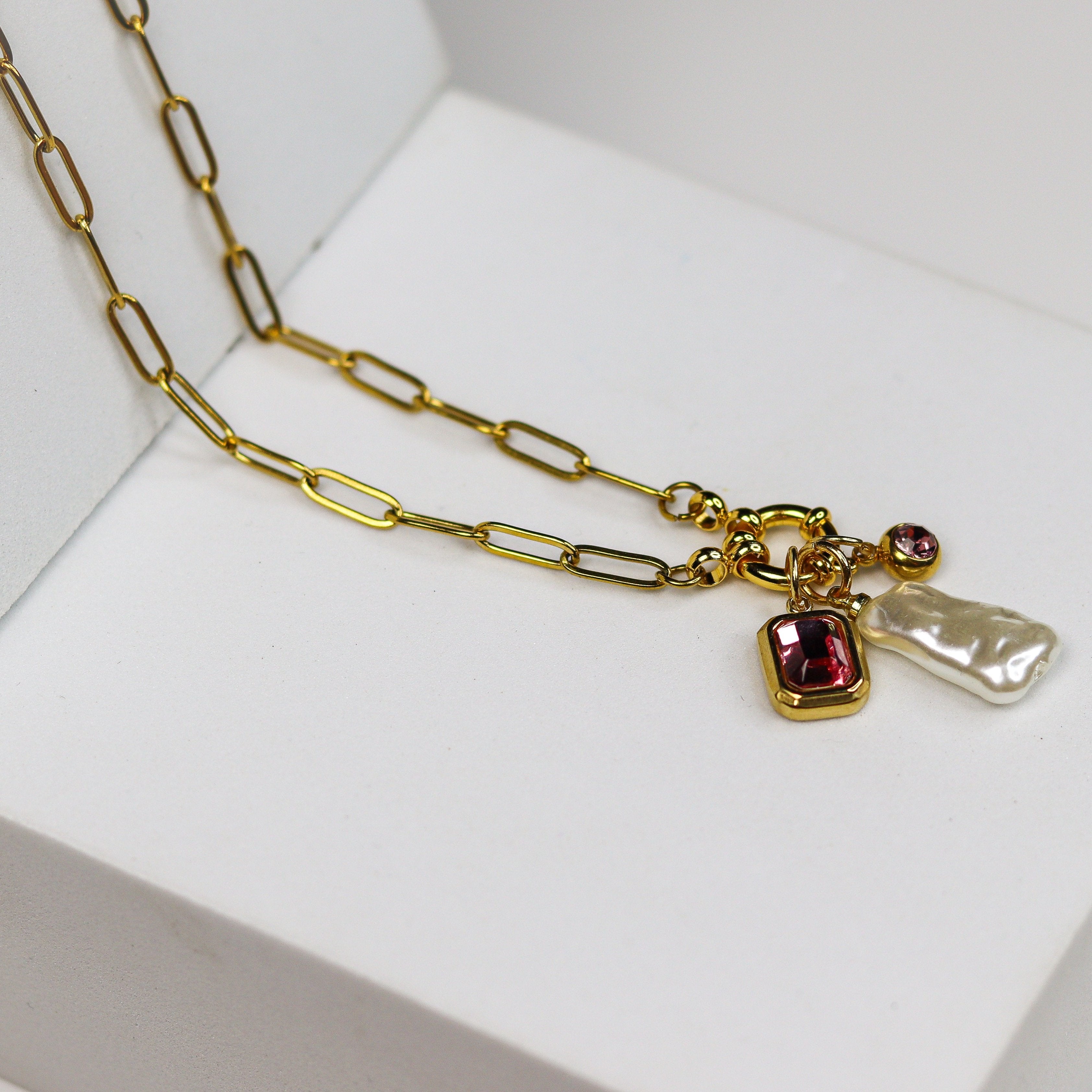 Blush Pearl Charm Necklace - Adorn-iq