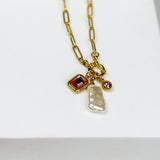 Blush Pearl Charm Necklace - Adorn-iq