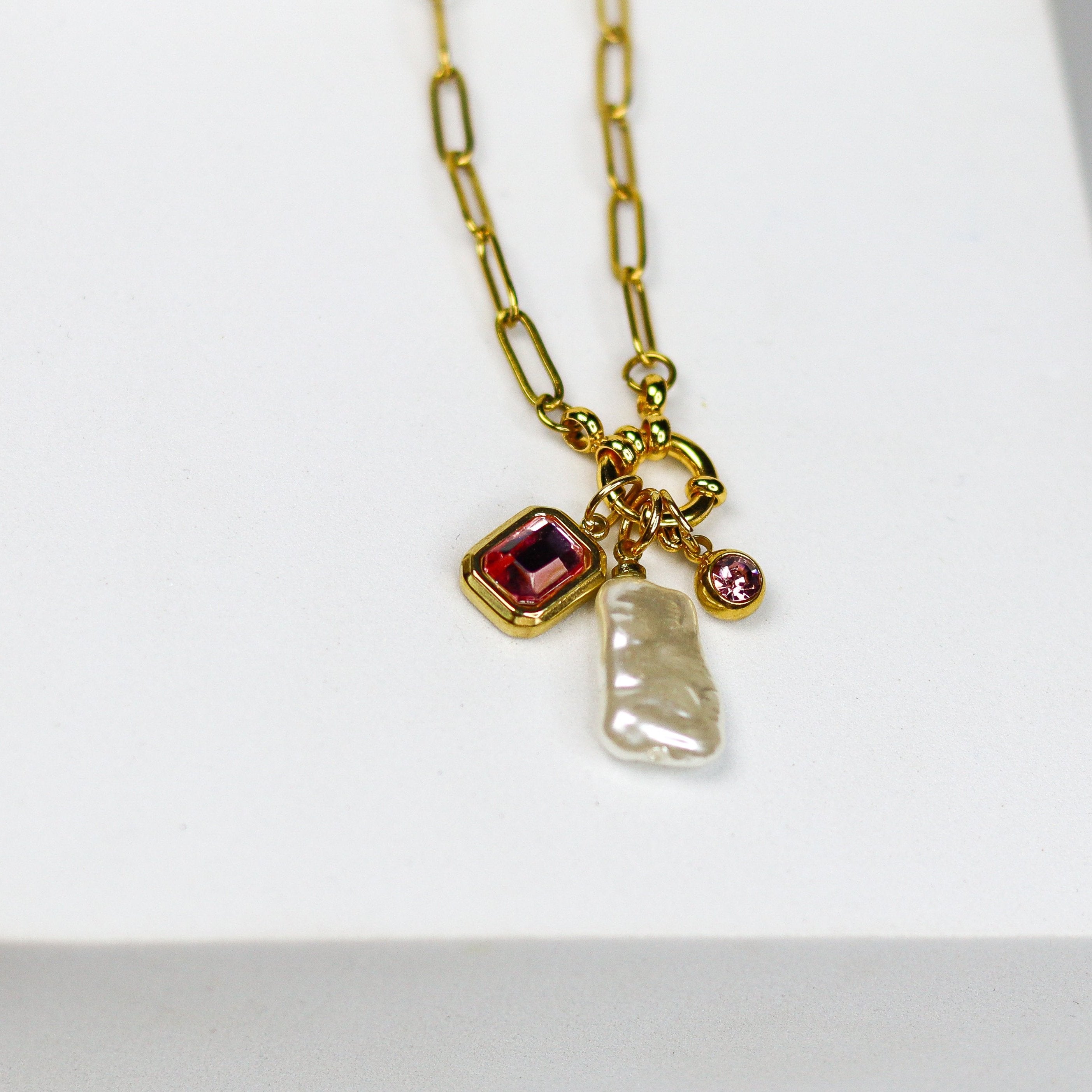 Blush Pearl Charm Necklace - Adorn-iq
