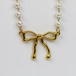 Pearly Bow Necklace - Adorn-iq