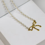 Pearly Bow Necklace - Adorn-iq