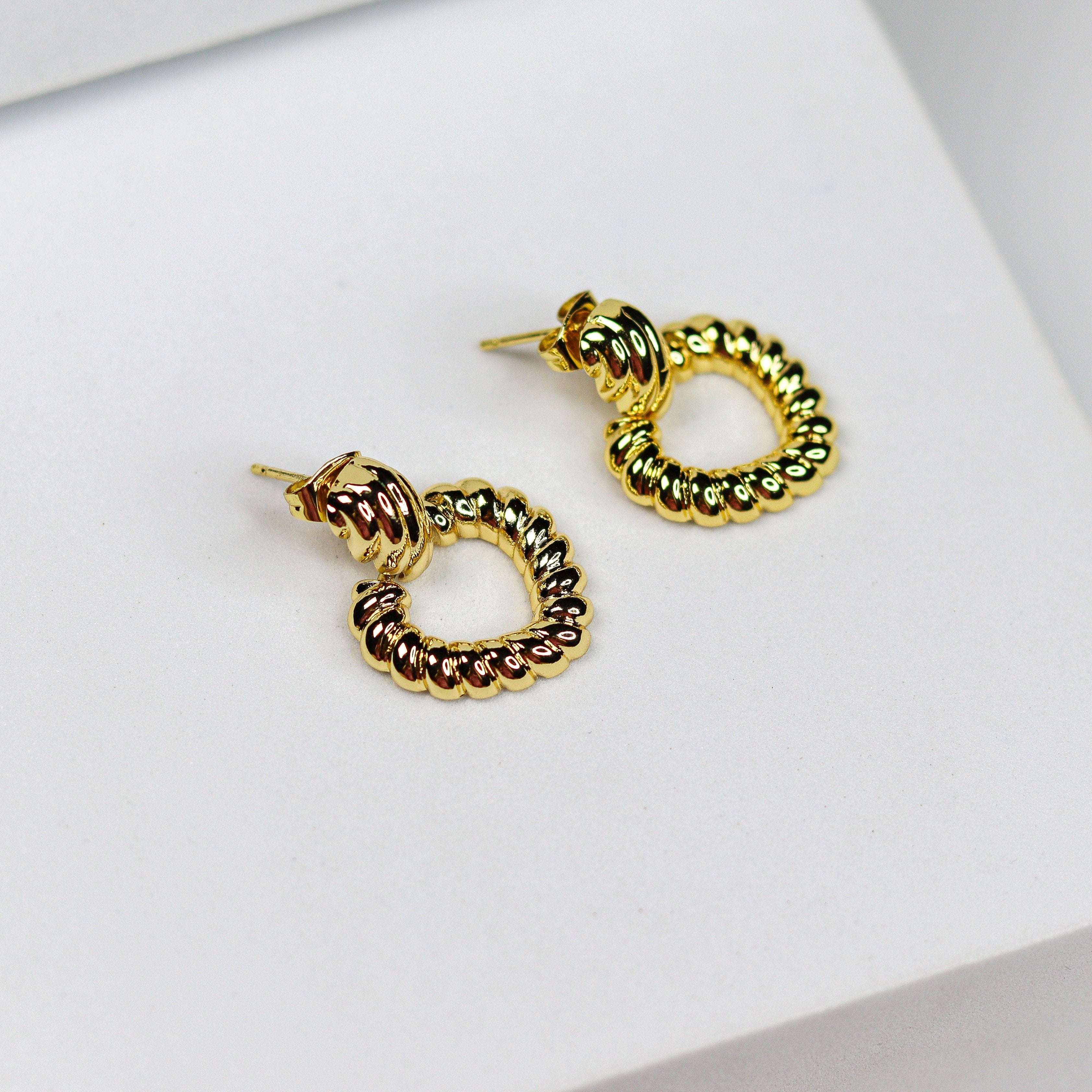 Golden Rope Hoops - Adorn-iq