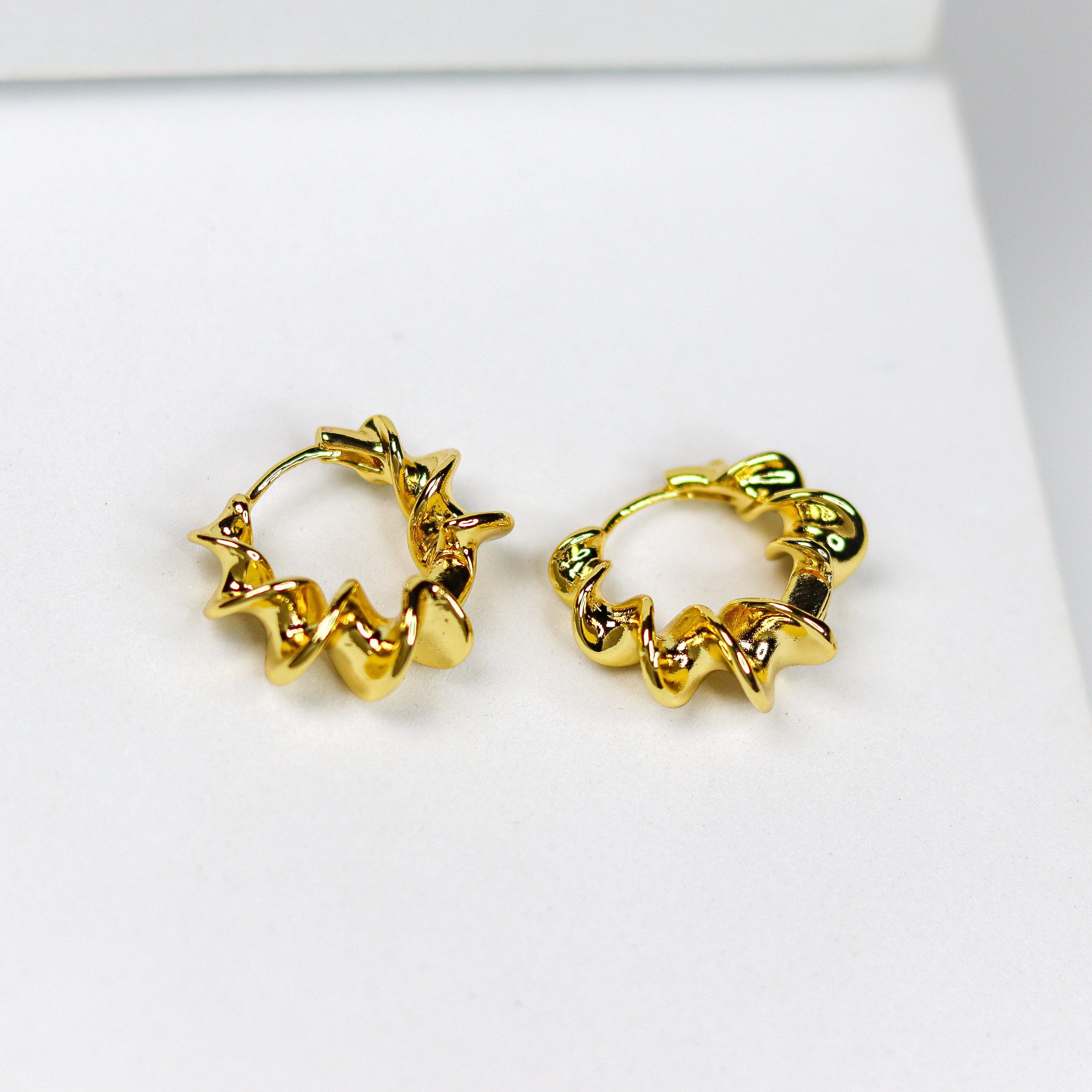 Ripple Wave Hoops - Adorn-iq
