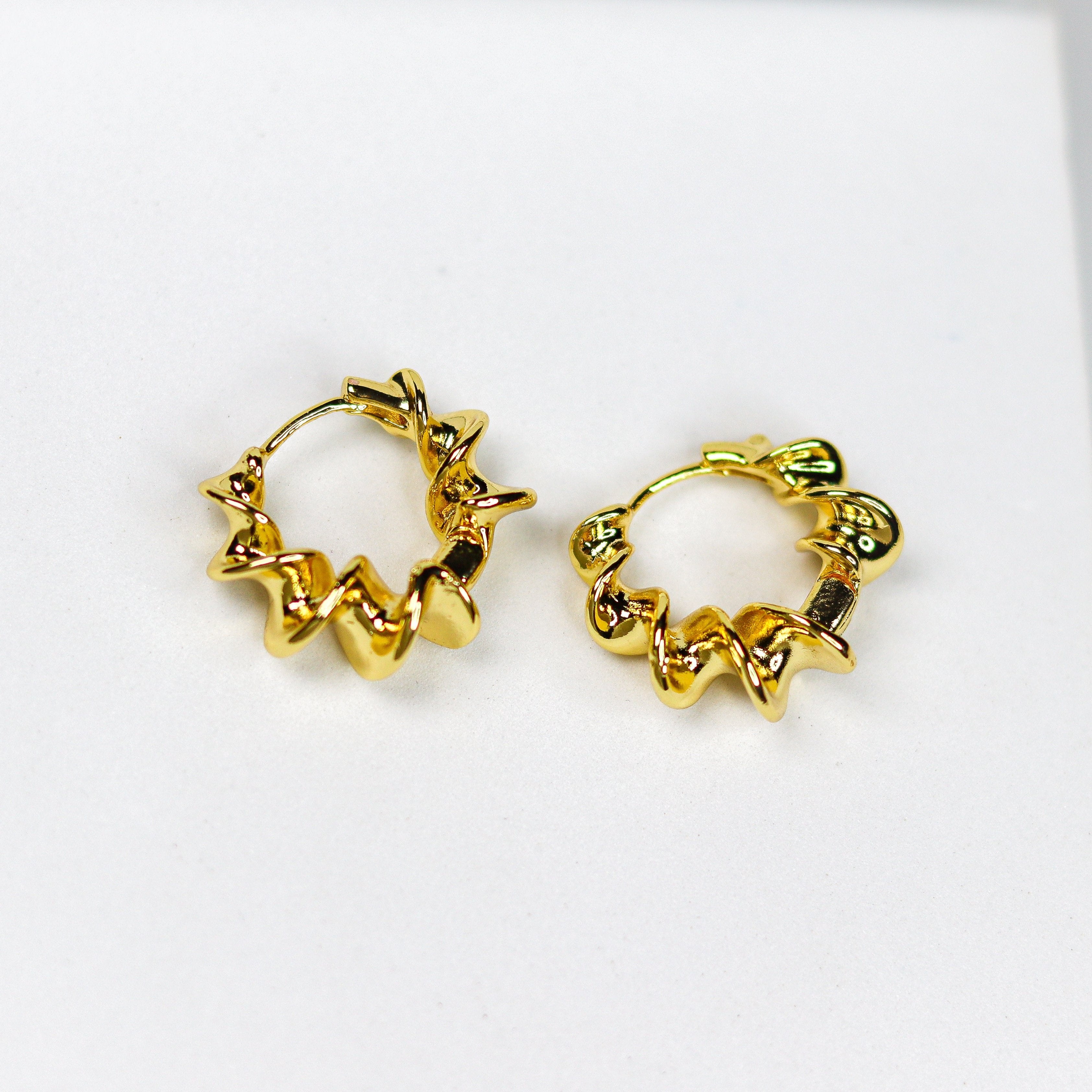Ripple Wave Hoops - Adorn-iq