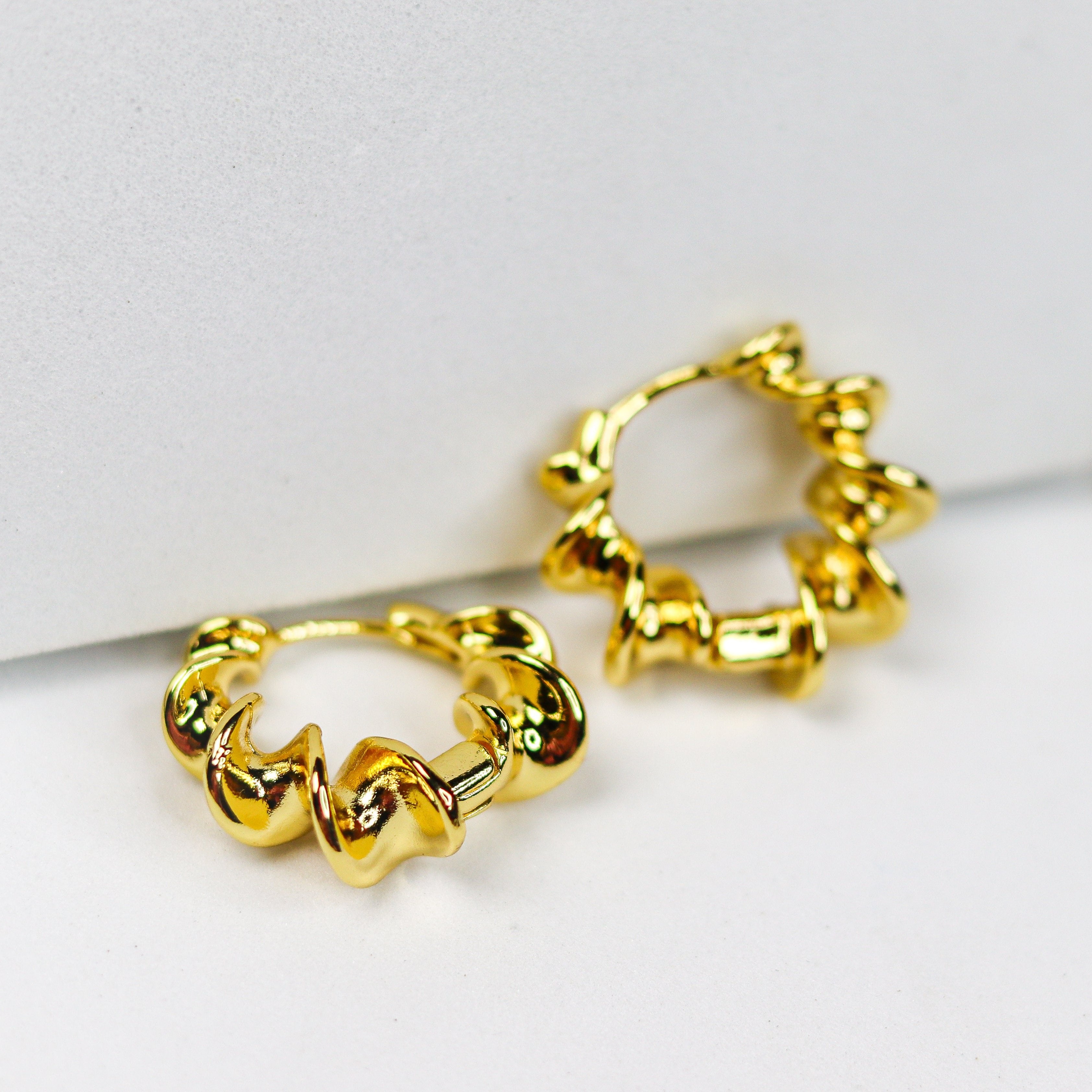 Ripple Wave Hoops - Adorn-iq