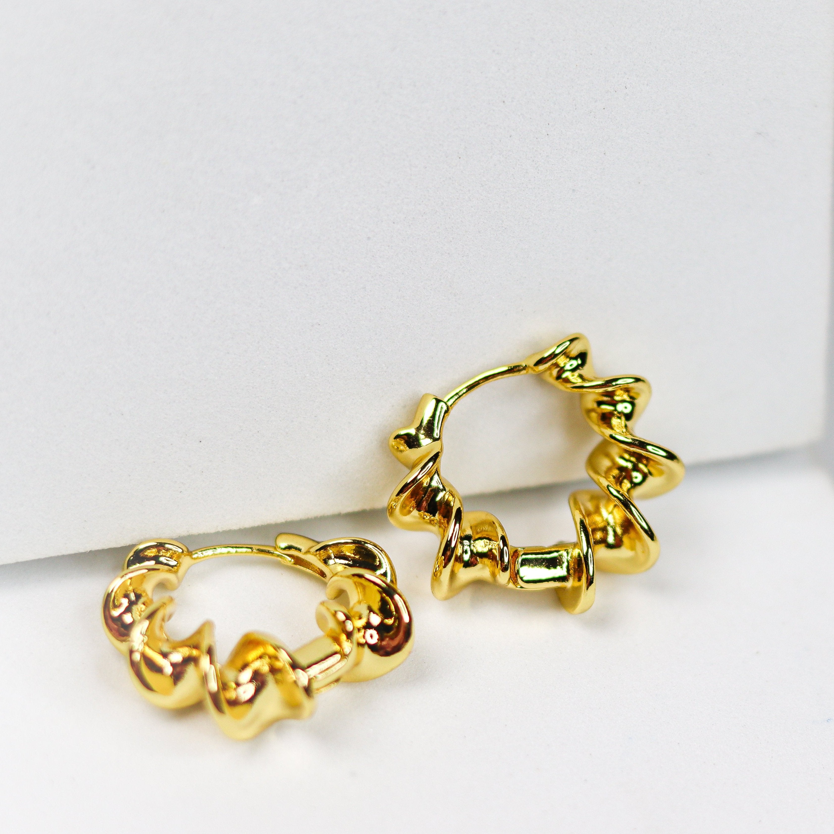 Ripple Wave Hoops - Adorn-iq