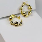 Golden Bubble Hoops - Adorn-iq