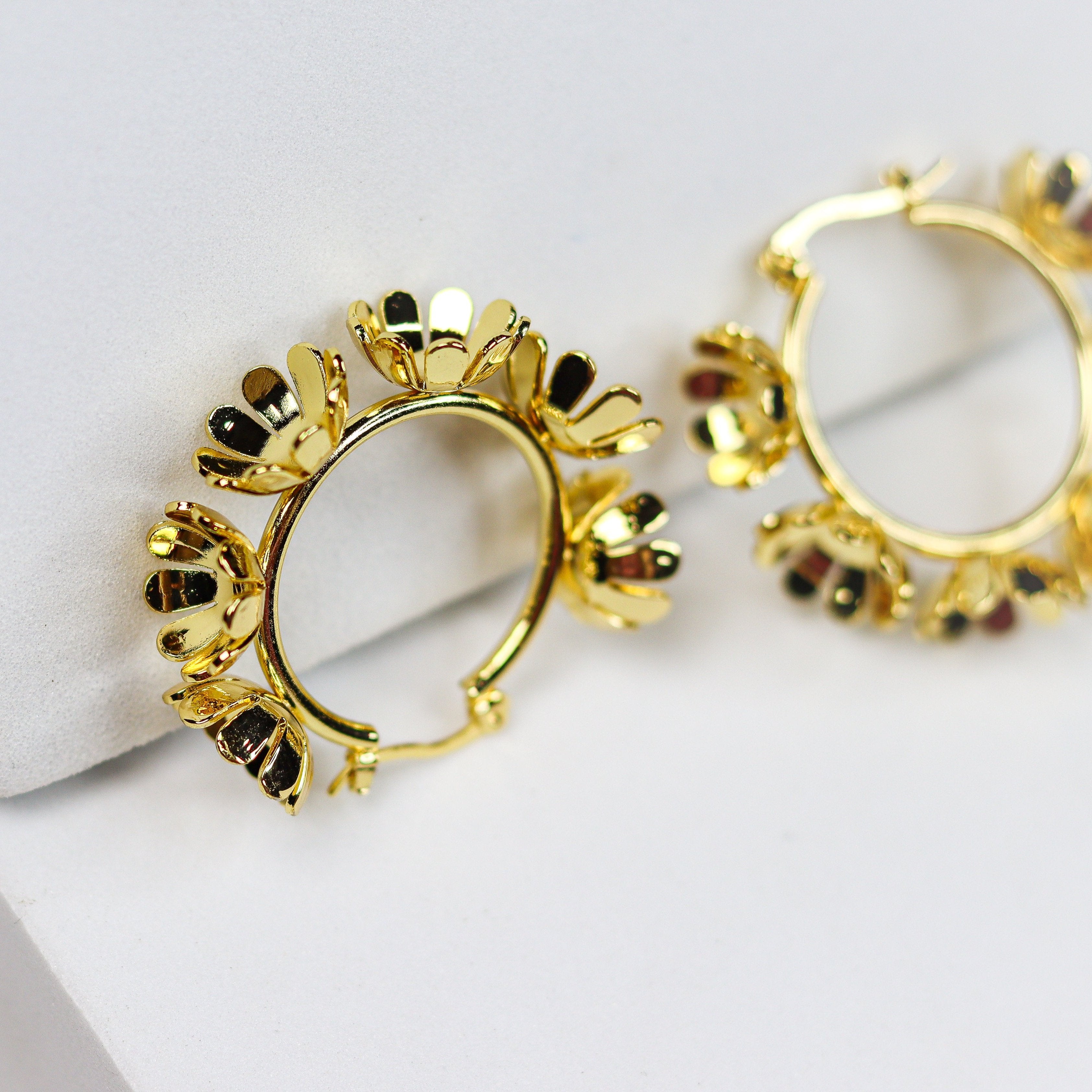 Blooming Hoop Earrings - Adorn-iq