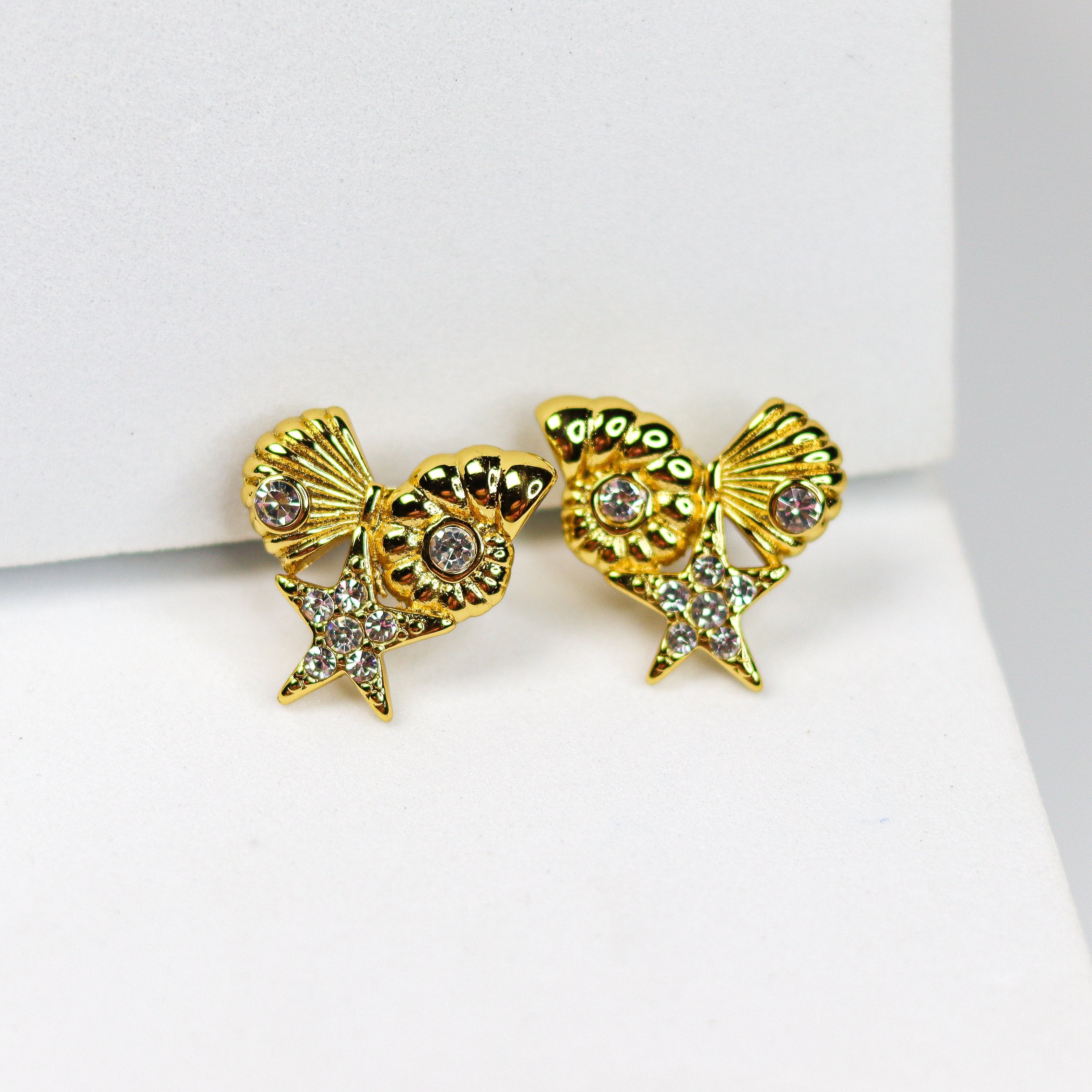 Starry Seashell Earrings - Adorn-iq